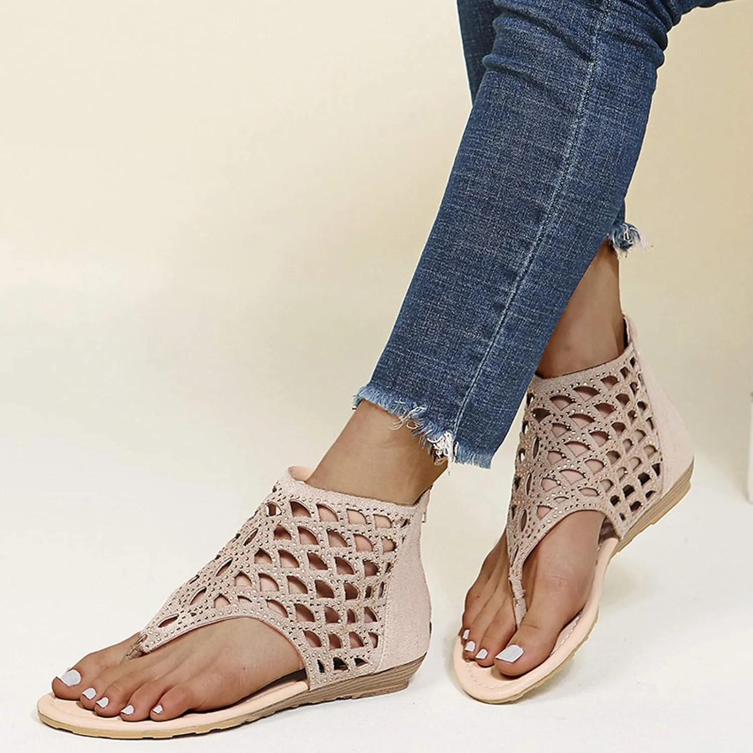 Womens Platform Wedge Sandals Dressy Summer Shoes Comfortable Ankle Strap Open Toe Boho Espadrille Slides for Casual Beach Walking Outdoor Activities Orthopedic Shoes for Women