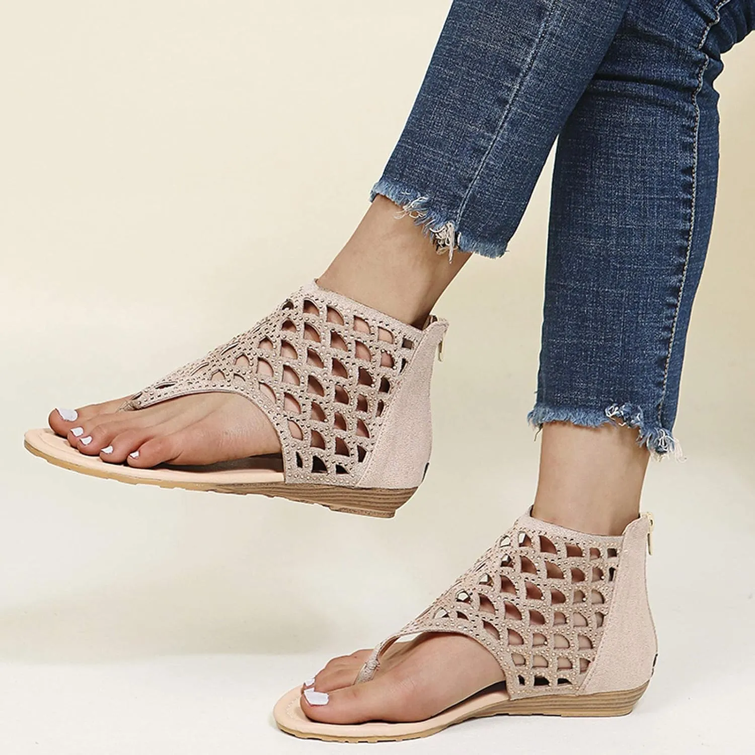 Womens Platform Wedge Sandals Dressy Summer Shoes Comfortable Ankle Strap Open Toe Boho Espadrille Slides for Casual Beach Walking Outdoor Activities Orthopedic Shoes for Women