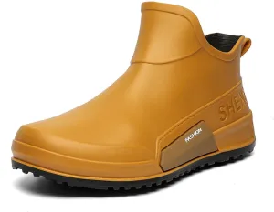Women's Rain Shoes Slip On Comfortable Rubber Boots for Outdoor Walking Gardening Casual Wear with -Slip Sole