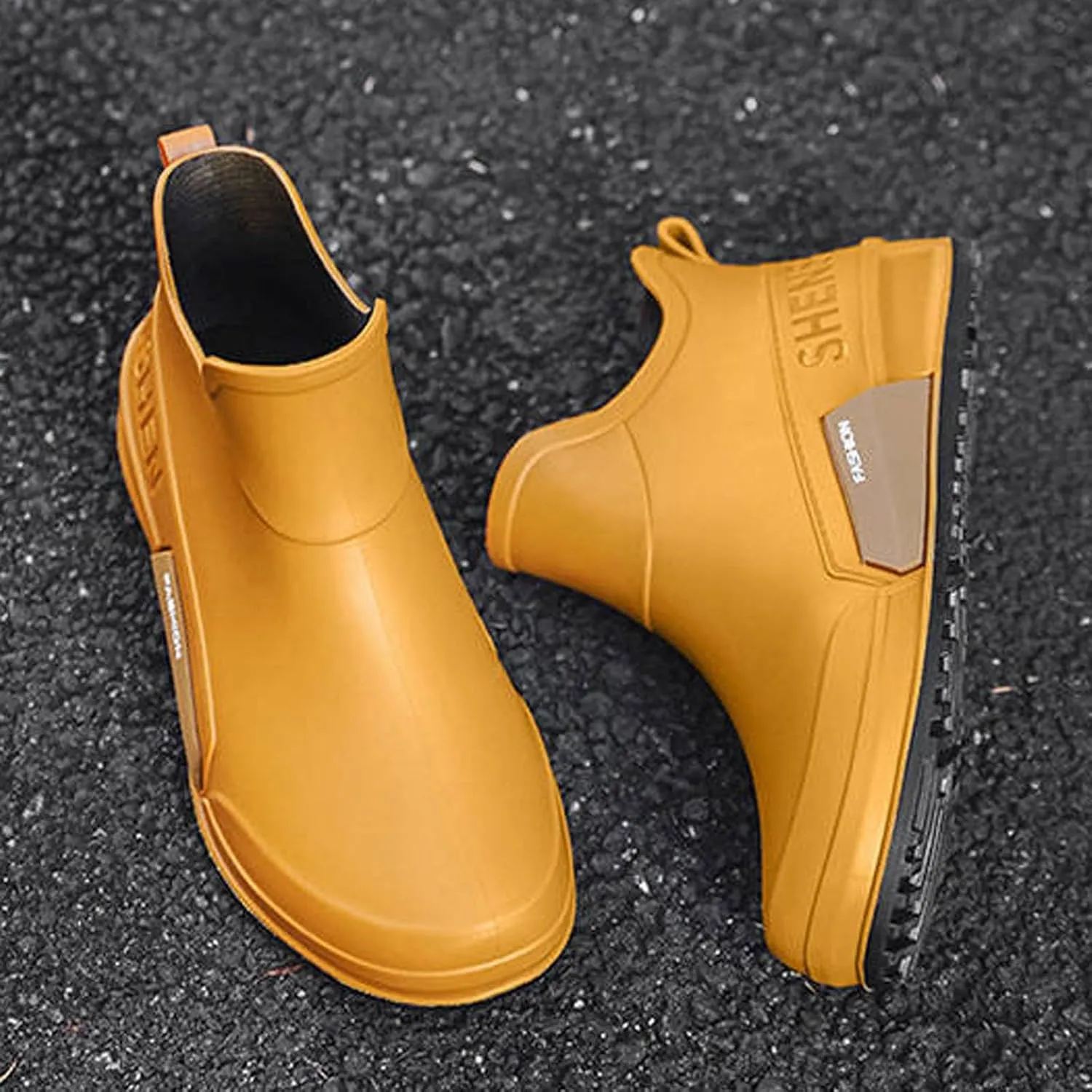 Women's Rain Shoes Slip On Comfortable Rubber Boots for Outdoor Walking Gardening Casual Wear with -Slip Sole