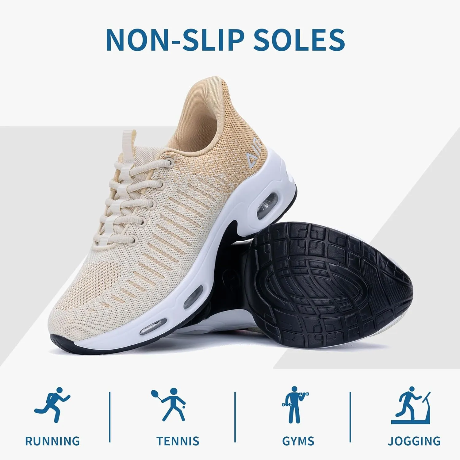 Womens Running Shoes Air Tennis Sneakers Slip On Athletic Shoes for Walking Gym Fitness