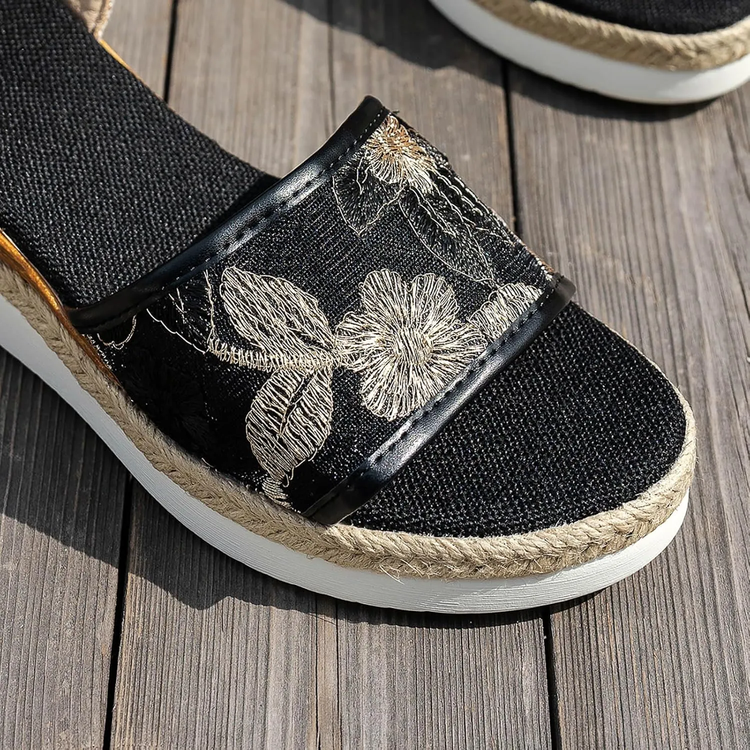 Womens Sandals Espadrille Braided Platform Wedges Summer Casual Breathable Buckle Strap Orthopedic Sandals for Women 2025