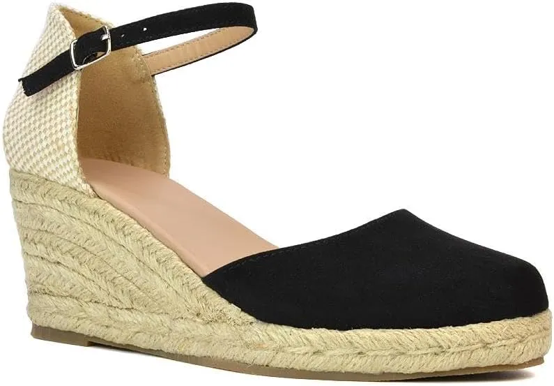 Womens Sandals Wedge Espadrille Ladies Low Heeled Platform Close Toe Ankle Strap Shoes Size 5-10
