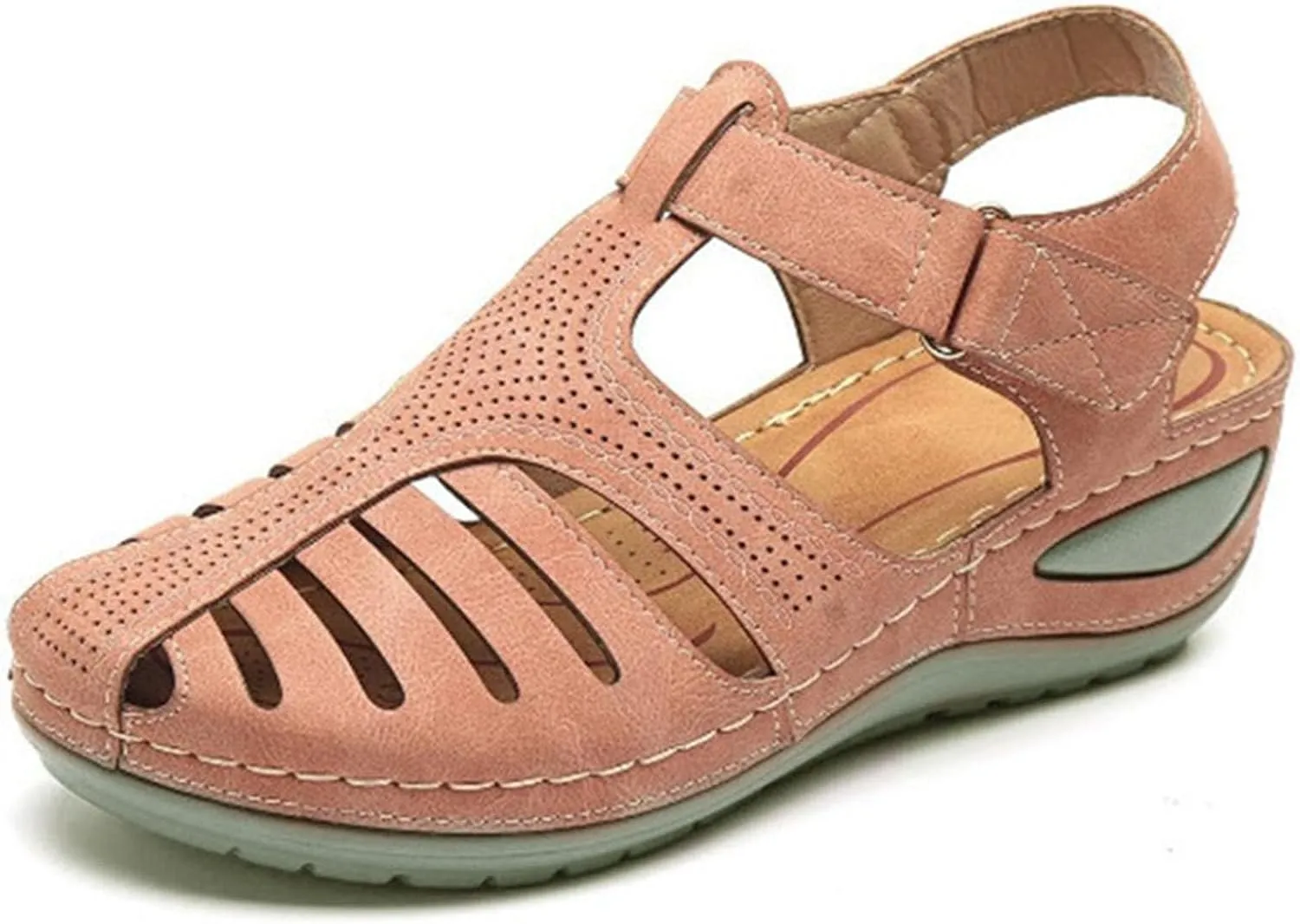 Womens Sandals Wedge Shoes Comfort Ankle Strap Closed Toe Summer Platform Sandals Casual Bohemia Gladiator