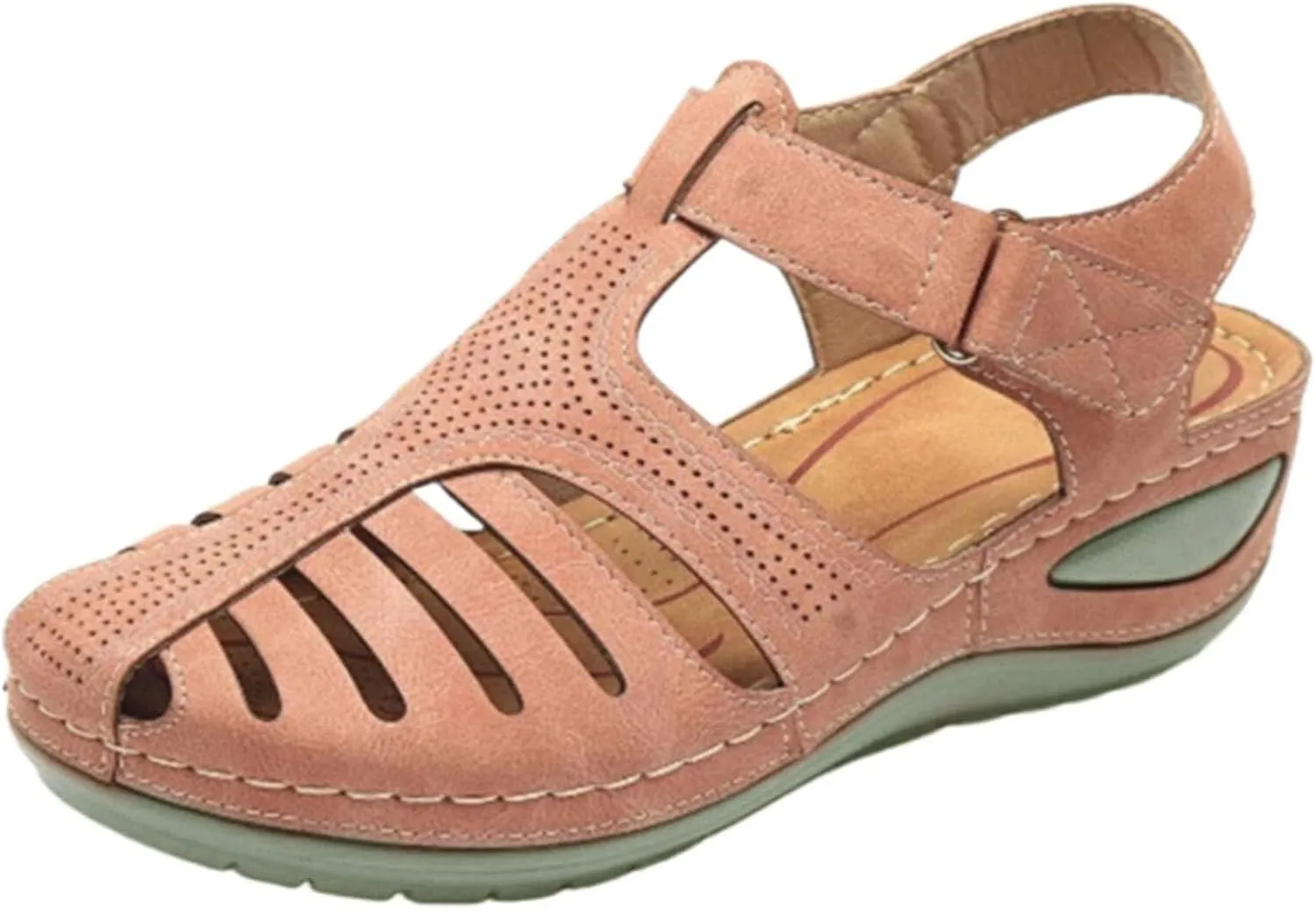 Womens Sandals Wedge Shoes Comfort Ankle Strap Closed Toe Summer Platform Sandals Casual Bohemia Gladiator