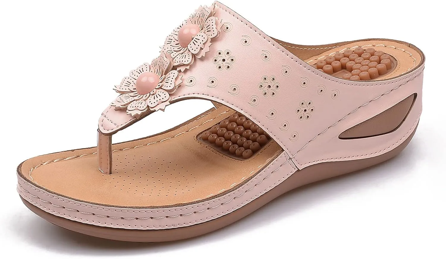 Womens Sandals with Arch Support Hiking Flip Flops Beach Slides Wedge Sandal Dressy Wide Fit Arch Support Shoes Woman Wedge Shoes Orthopedic Comfortable Orthopedic Arch Support Shoe