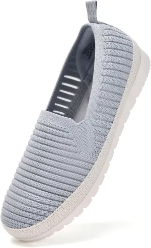 Women's Slip on Loafer Shoes Casual Walking Shoes Comfortable Knit Hands Free Slip ins Sneakers with Arch Support Fashion Work Nurse Flats