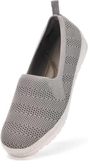 Women's Slip on Loafer Shoes Casual Walking Shoes Comfortable Knit Hands Free Slip ins Sneakers with Arch Support Fashion Work Nurse Flats