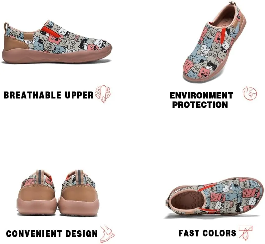 Women's Slip On Sneakers Casual Loafers Art Painted Comfort Soft Walking Shoes