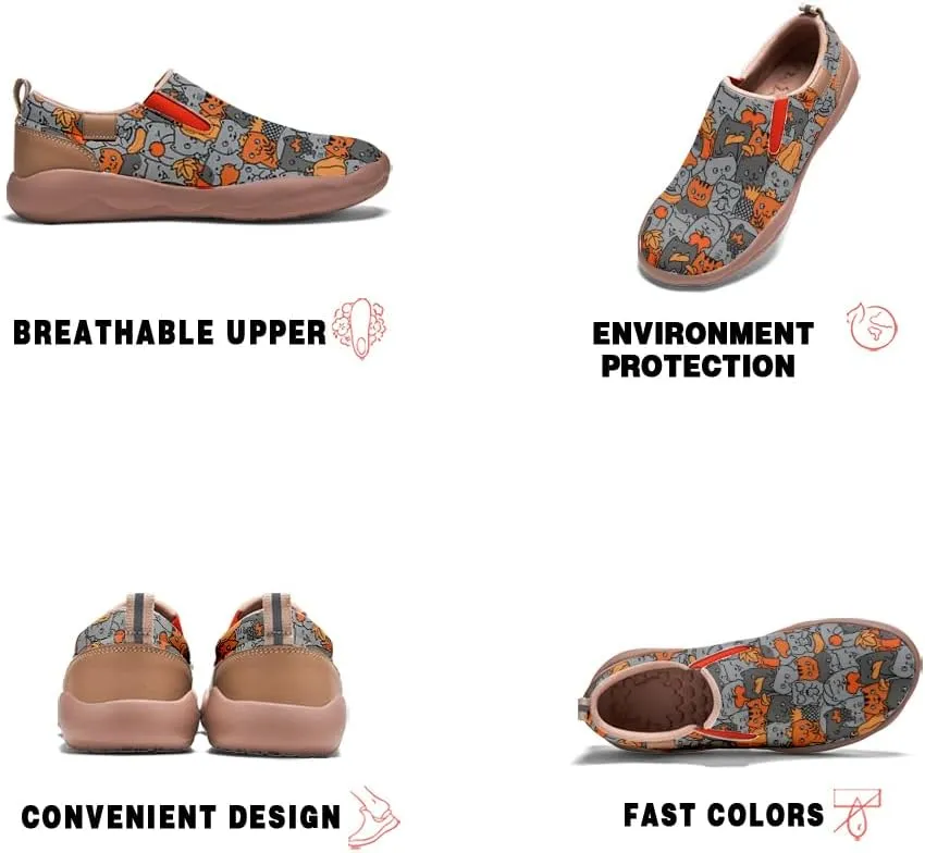 Women's Slip On Sneakers Casual Loafers Art Painted Comfort Soft Walking Shoes