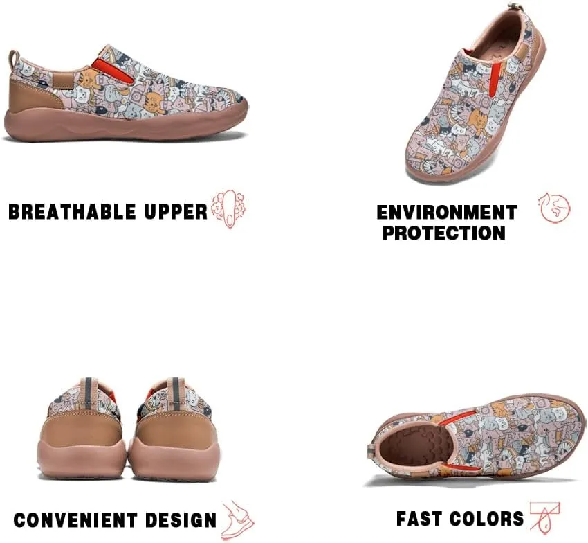 Women's Slip On Sneakers Casual Loafers Art Painted Comfort Soft Walking Shoes