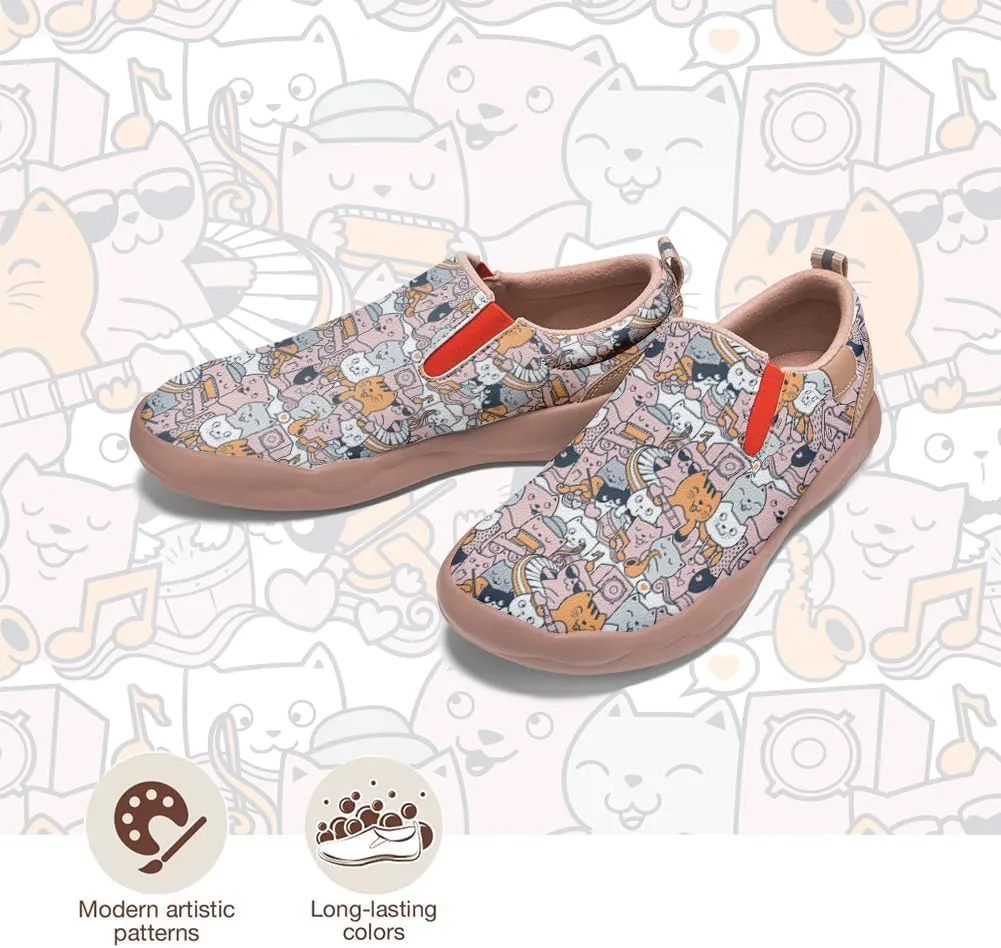Women's Slip On Sneakers Casual Loafers Art Painted Comfort Soft Walking Shoes