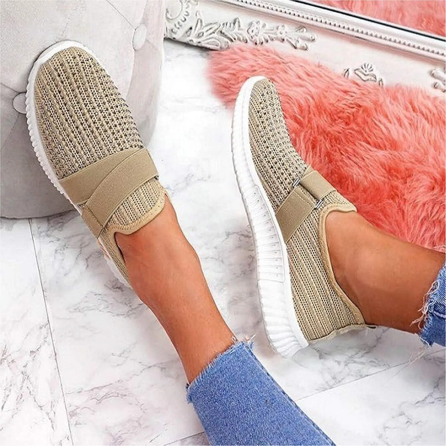 Womens Slip On Sneakers Women Walking Tennis Shoes Tennis Shoes Men Sports Casual Shoes Trendy White Platform Sneakers Slip On Tennis Shoe Trainers Shoe