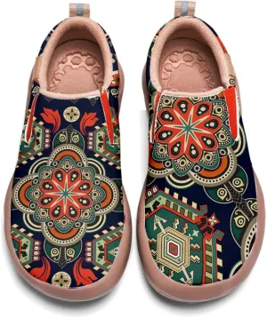 Womens Slip On Travel Shoes - Loafers Mandala Painted Sneakers Lightweight Comfortable Casual Walking Shoes
