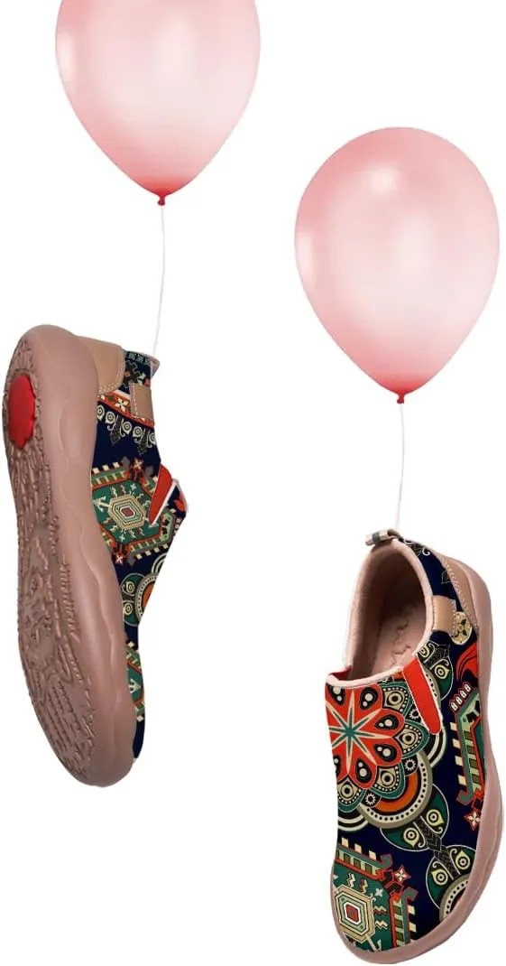 Womens Slip On Travel Shoes - Loafers Mandala Painted Sneakers Lightweight Comfortable Casual Walking Shoes