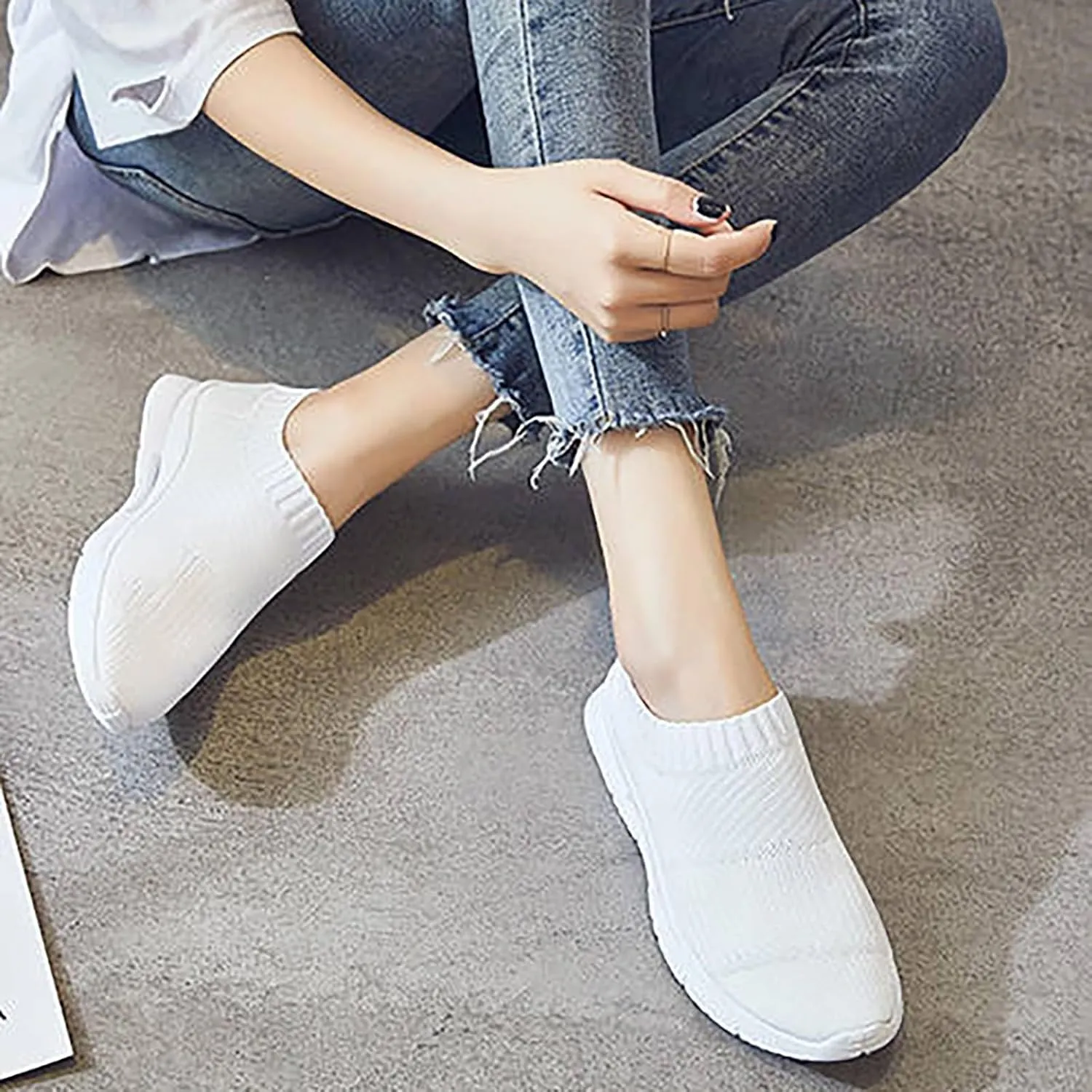 Womens Slip On Walking Shoes Non Slip Running Shoes Running Shoes for Women Mesh Breathable Men's Casual Shoes Dress Sneakers Platform Tennis Shoe Trainers Shoe
