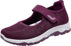 Womens Soft Orthopedic Slip-On Walking Shoes Mules for Women 2025 Fashion Woven Summer Slip on Breathable Casual Loafers Closed Toe Shoe with Arch-Support