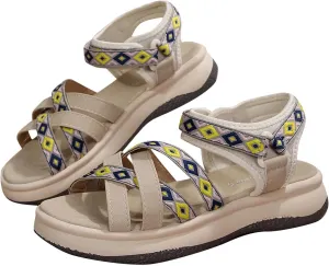 Women's Summer Ethnic Style Sandals Large Size Casual Fashion Sandals Wearable Thick Bottom Slope Heel Sandals