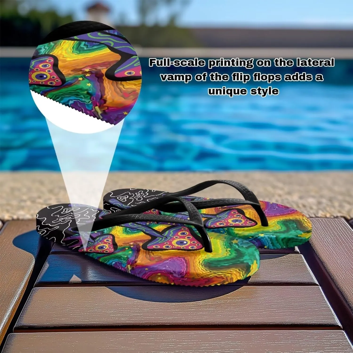 Womens Thong Flip Flop Flat Sandals Non-Slip Wide Width Beach Flip Flops Casual Bathroom Shoes