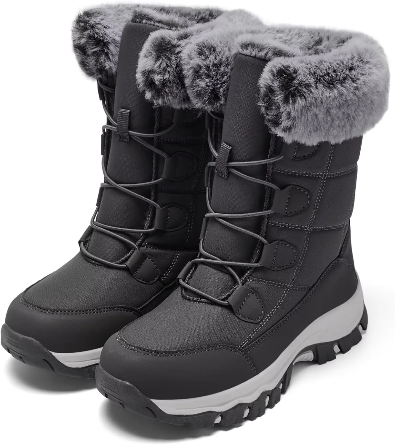 Women's Warm Winter Boots Waterproof Comfortable Snow boots for Cold Weather Mid Calf Insulated shoes