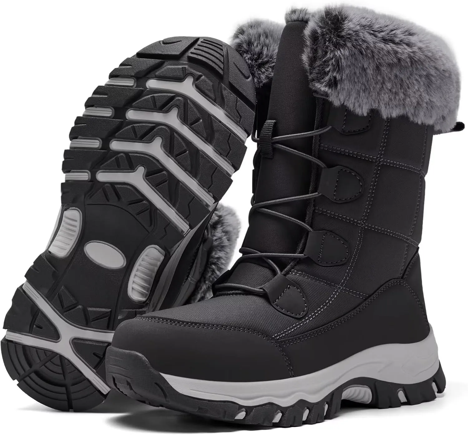 Women's Warm Winter Boots Waterproof Comfortable Snow boots for Cold Weather Mid Calf Insulated shoes