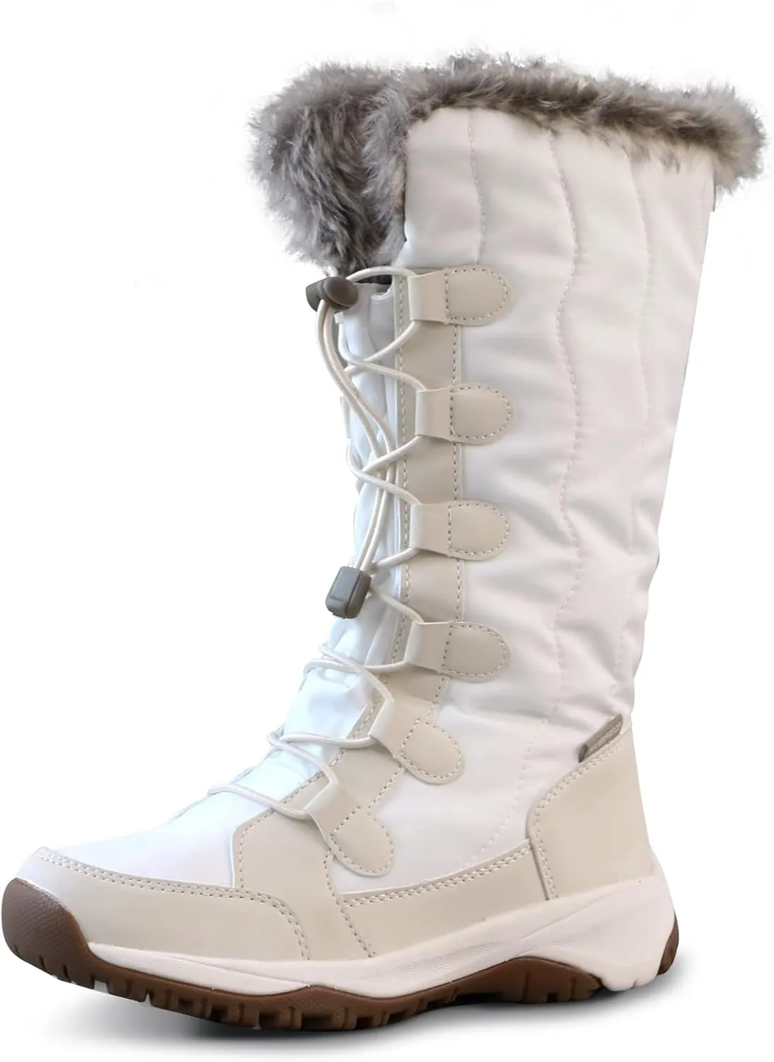 Women's Waterproof Long Snow Boots Winter Thinsulate Insulation Warm Fur Lined Anti-Slip Cold Weather Outdoor Footwear