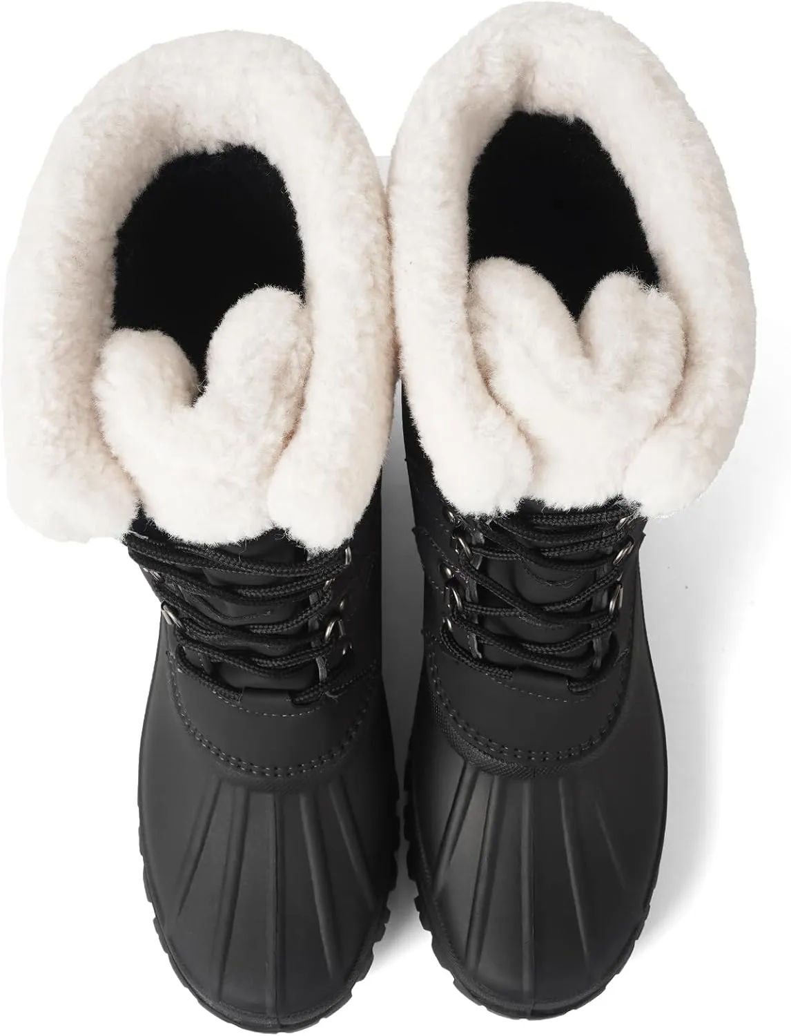 Women's Waterproof Winter Snow Boots Lightweight Insulated Duck Boots Warm Cold Weather Boots Fur Lined Mid-Calf Boots