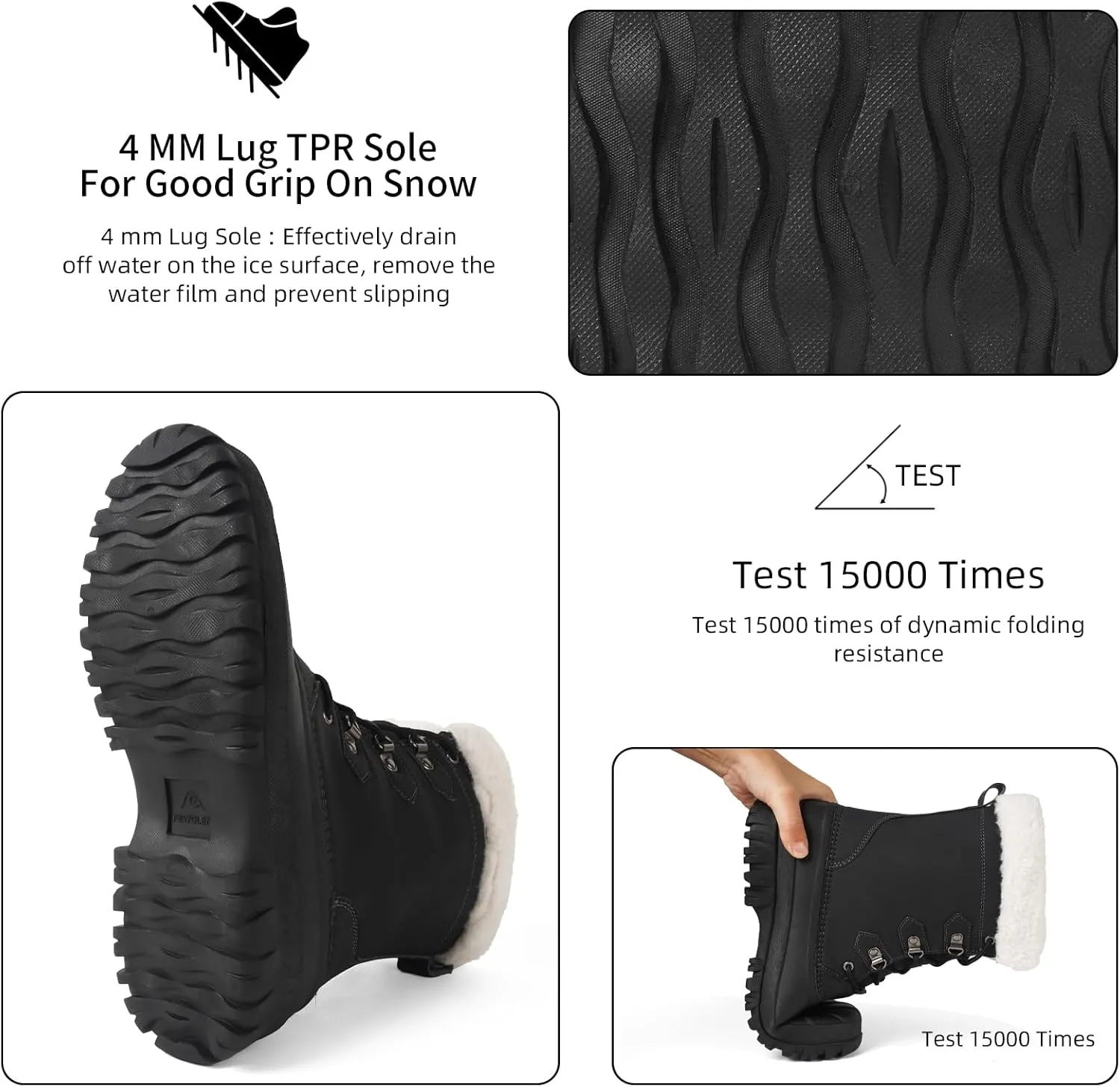 Women's Waterproof Winter Snow Boots Lightweight Insulated Duck Boots Warm Cold Weather Boots Fur Lined Mid-Calf Boots