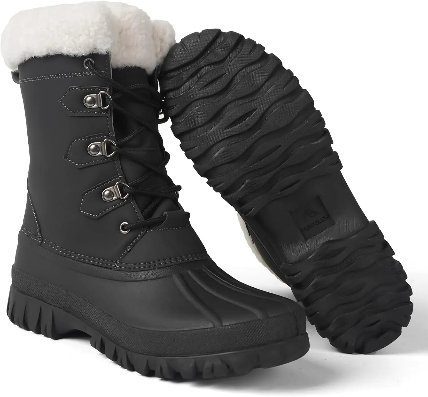 Women's Waterproof Winter Snow Boots Lightweight Insulated Duck Boots Warm Cold Weather Boots Fur Lined Mid-Calf Boots