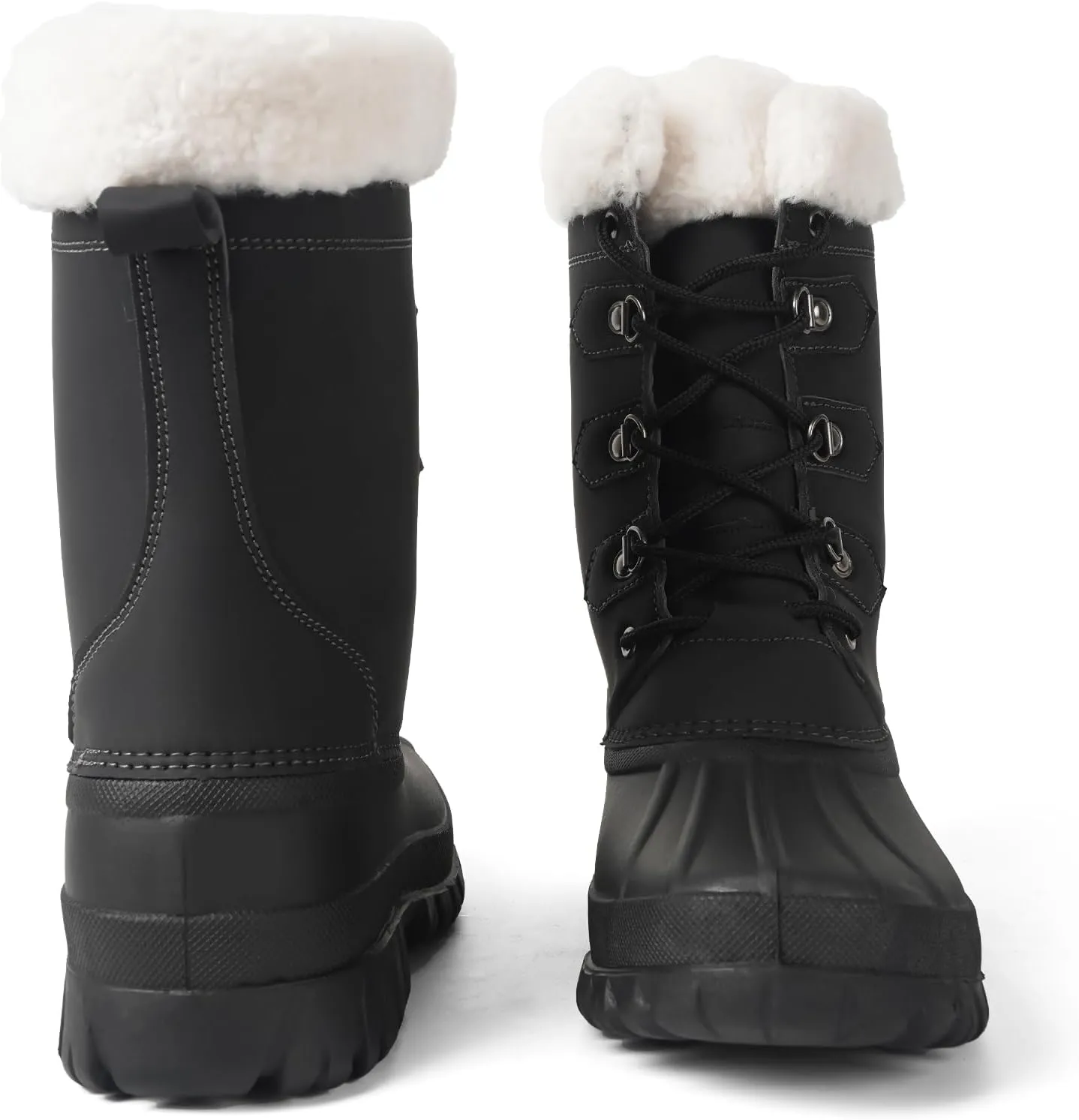 Women's Waterproof Winter Snow Boots Lightweight Insulated Duck Boots Warm Cold Weather Boots Fur Lined Mid-Calf Boots