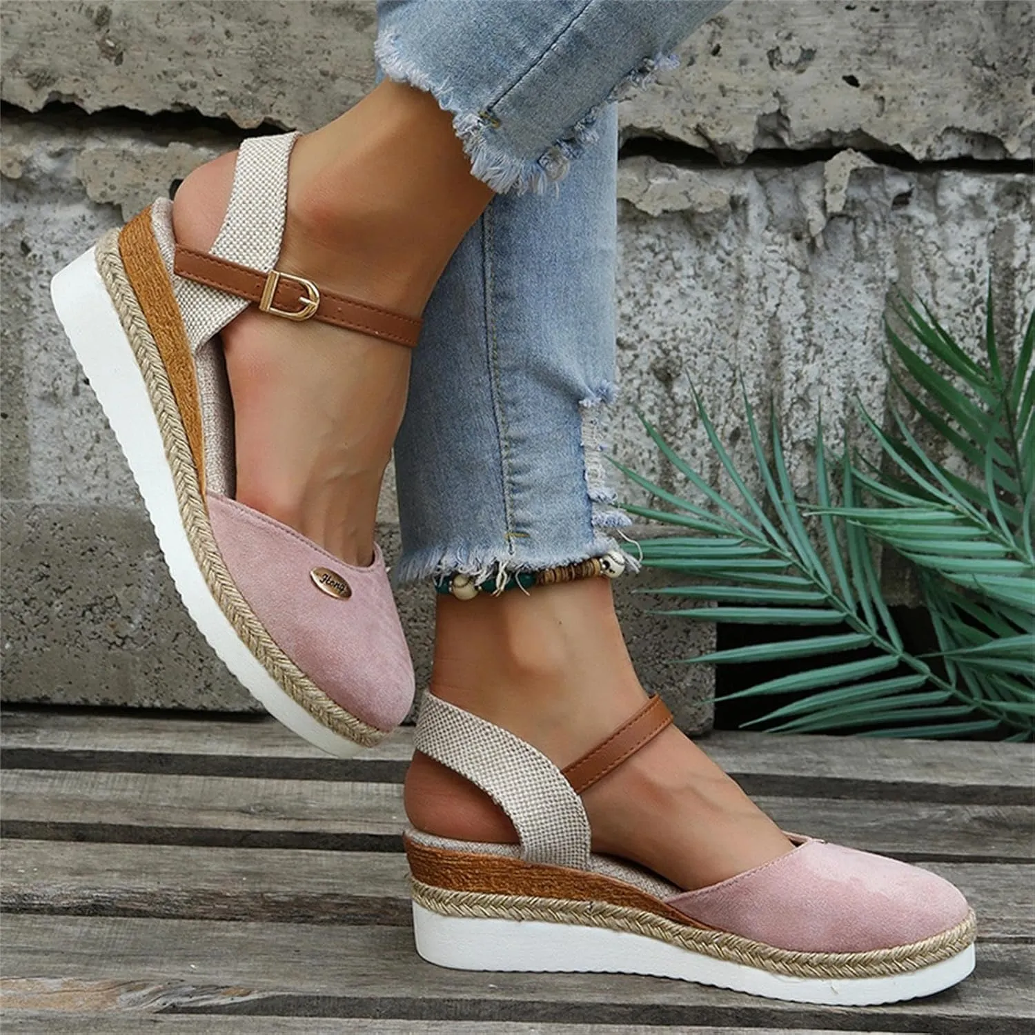 Womens Wedge Heel Sandals Open Toe Ankle Strap Dressy Summer Shoes Comfortable Platform Slides for Casual Beach Walking Outdoor Vacation Orthopedic Shoes for Women