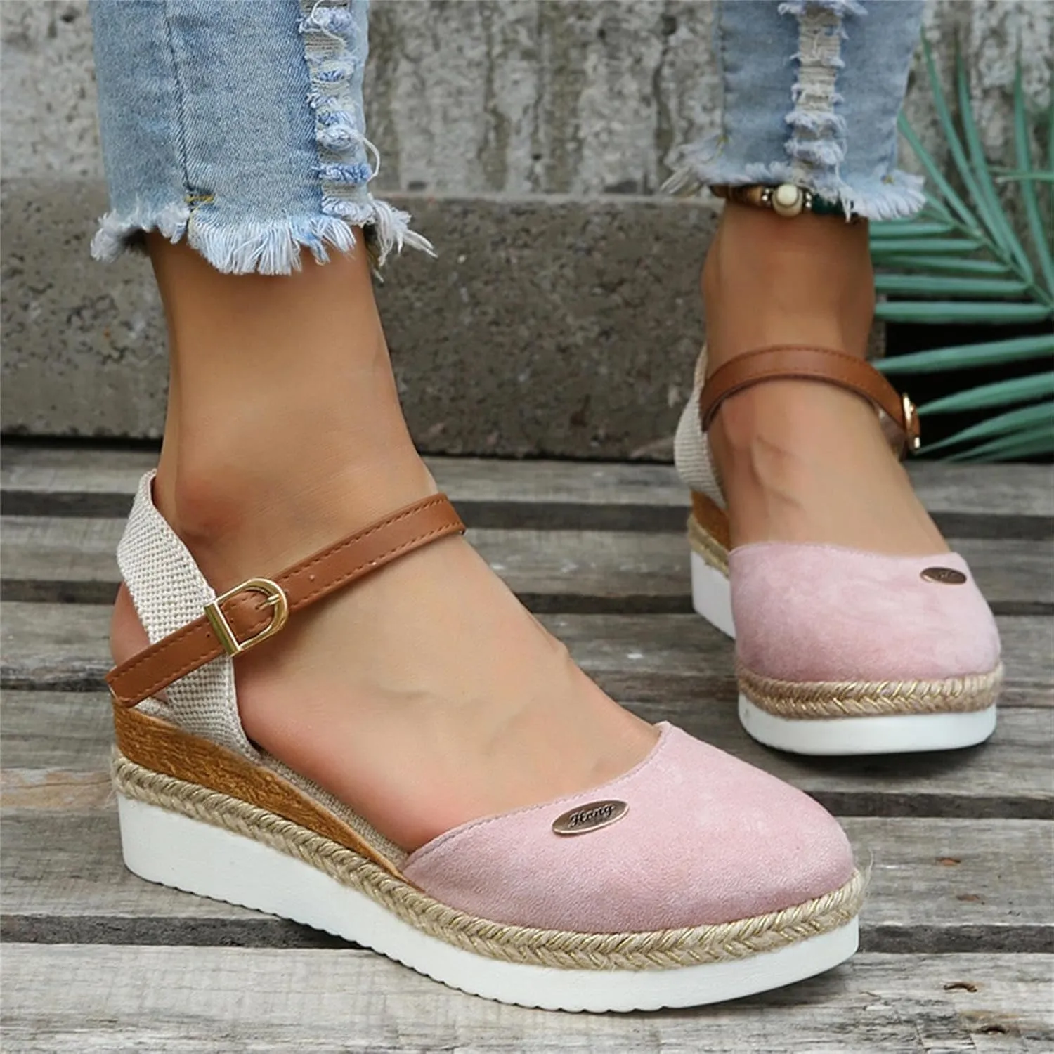 Womens Wedge Heel Sandals Open Toe Ankle Strap Dressy Summer Shoes Comfortable Platform Slides for Casual Beach Walking Outdoor Vacation Orthopedic Shoes for Women