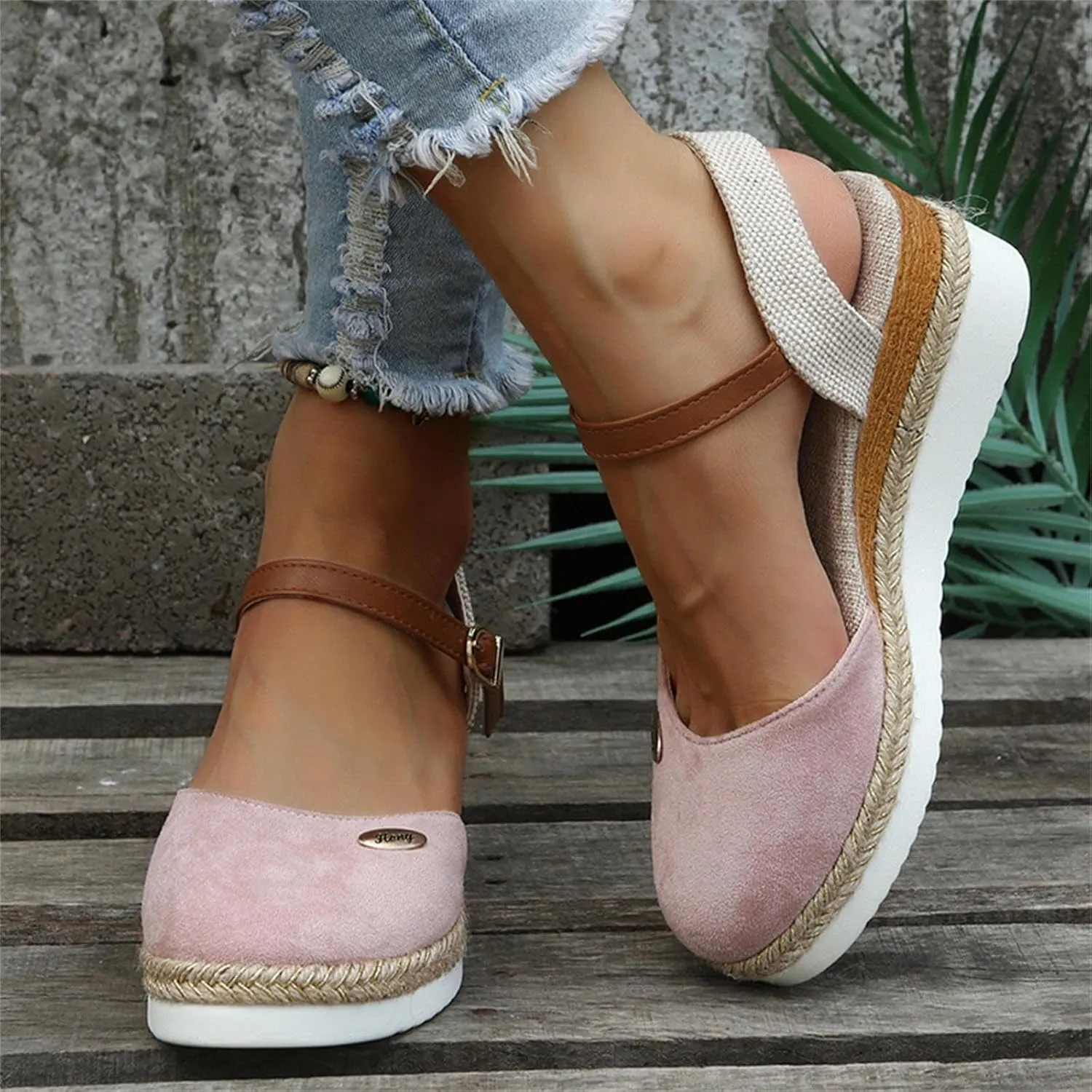 Womens Wedge Heel Sandals Open Toe Ankle Strap Dressy Summer Shoes Comfortable Platform Slides for Casual Beach Walking Outdoor Vacation Orthopedic Shoes for Women