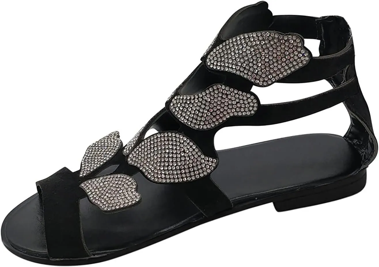 Women's Wedge Sandals Low Heel Bohemian Bohemian Flatsshoes Outdoor Memory Foam Insole Hot Summer Flip Flops Sandals