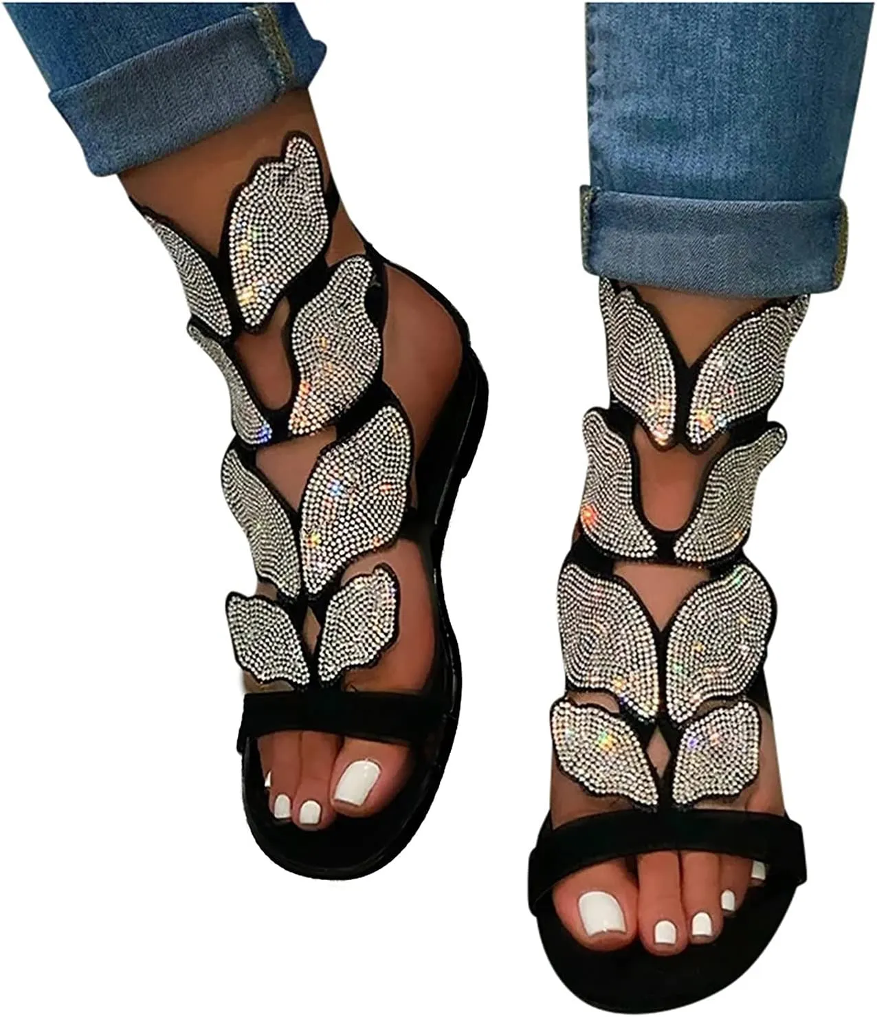 Women's Wedge Sandals Low Heel Bohemian Bohemian Flatsshoes Outdoor Memory Foam Insole Hot Summer Flip Flops Sandals