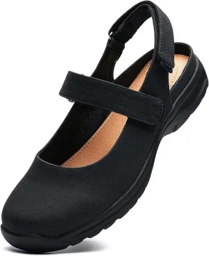 Women's Wide Loafers Shoes Casual Slide Sandals Comfort Closed Toe Flat Sandals Ladies Mules & Clogs