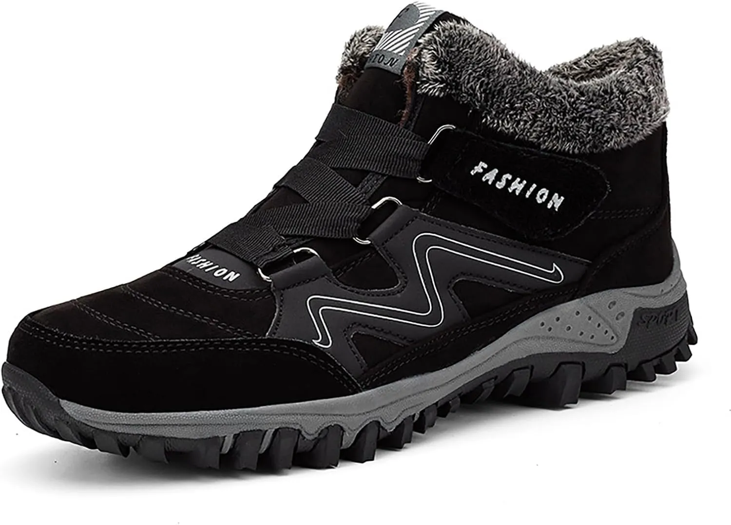 Womens Winter Snow Boots Warm Fur Lined Anti-Slip Ankle Booties Outdoor Walking Shoes Non-Slip Trekking Shoes