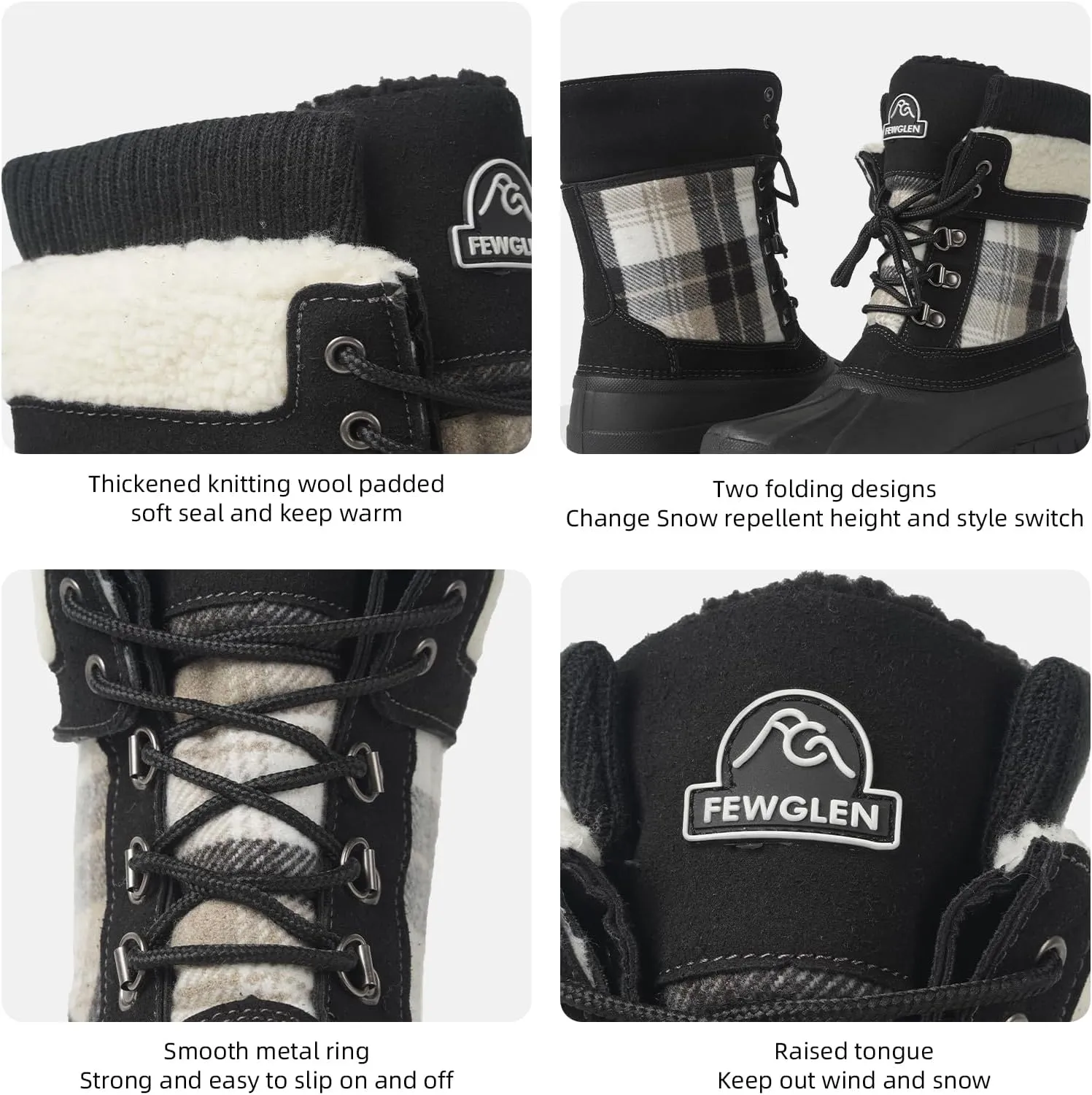 Womens Winter Snow Boots Waterproof Insulated Shell Duck Boots For Women Warm Boots Cold Weather