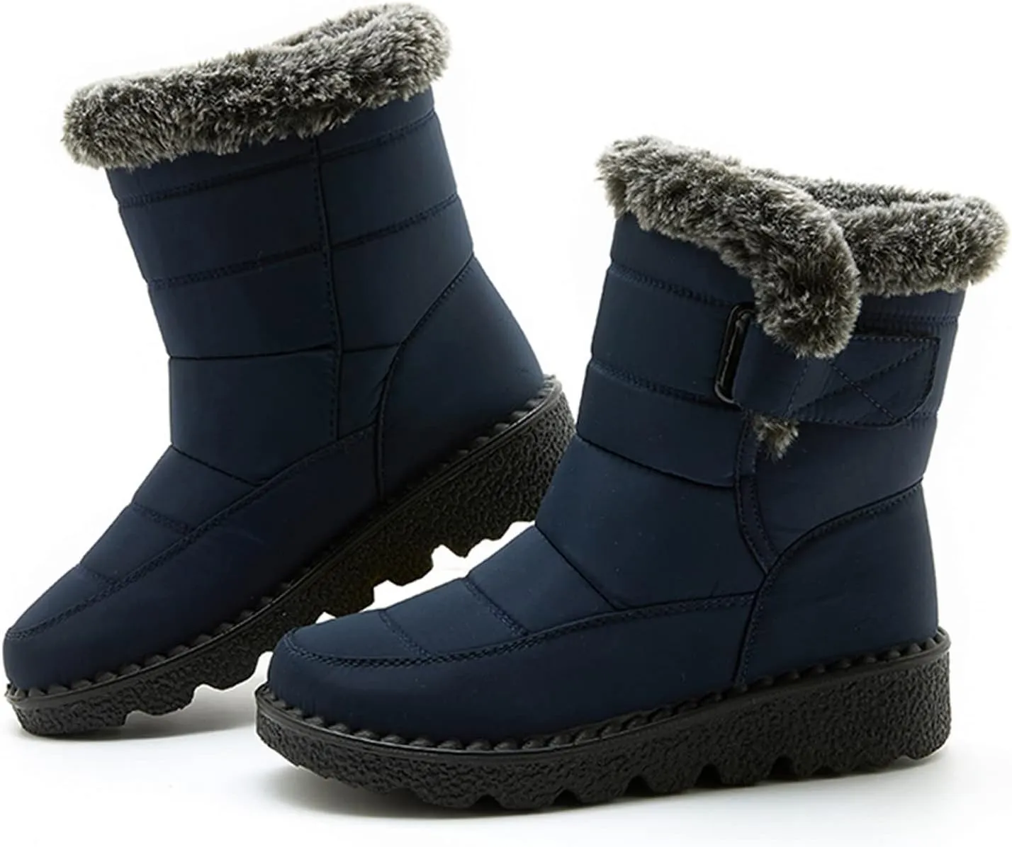 Womens Winter Snow Boots With Warm Fu𝐫 Lined Comfortable Booties Non Slip 𝐖aterproof Outdoor Shoes Walking Shoes