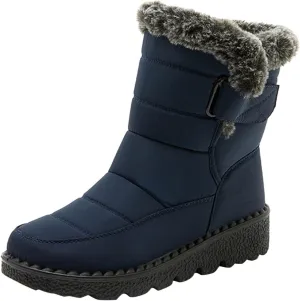 Womens Winter Snow Boots With Warm Fu𝐫 Lined Comfortable Booties Non Slip 𝐖aterproof Outdoor Shoes Walking Shoes