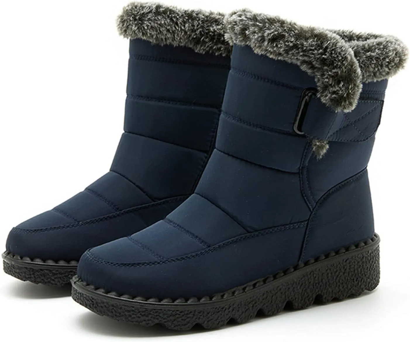 Womens Winter Snow Boots With Warm Fu𝐫 Lined Comfortable Booties Non Slip 𝐖aterproof Outdoor Shoes Walking Shoes
