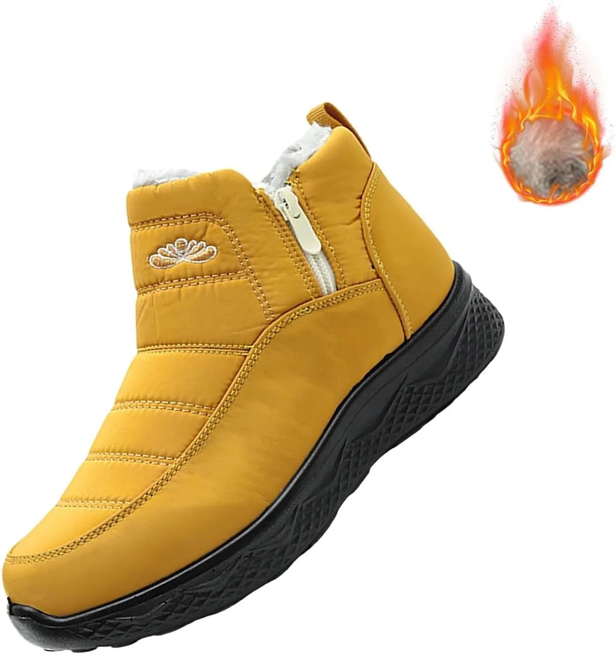 Womens Winter Snow Boots Women Ankle Booties Warm Fu𝐫 Lined 𝐖aterproof Insulated Slip On Outdoor Shoes