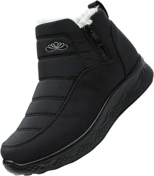 Womens Winter Snow Boots Women Ankle Booties Warm Fu𝐫 Lined 𝐖aterproof Insulated Slip On Outdoor Shoes