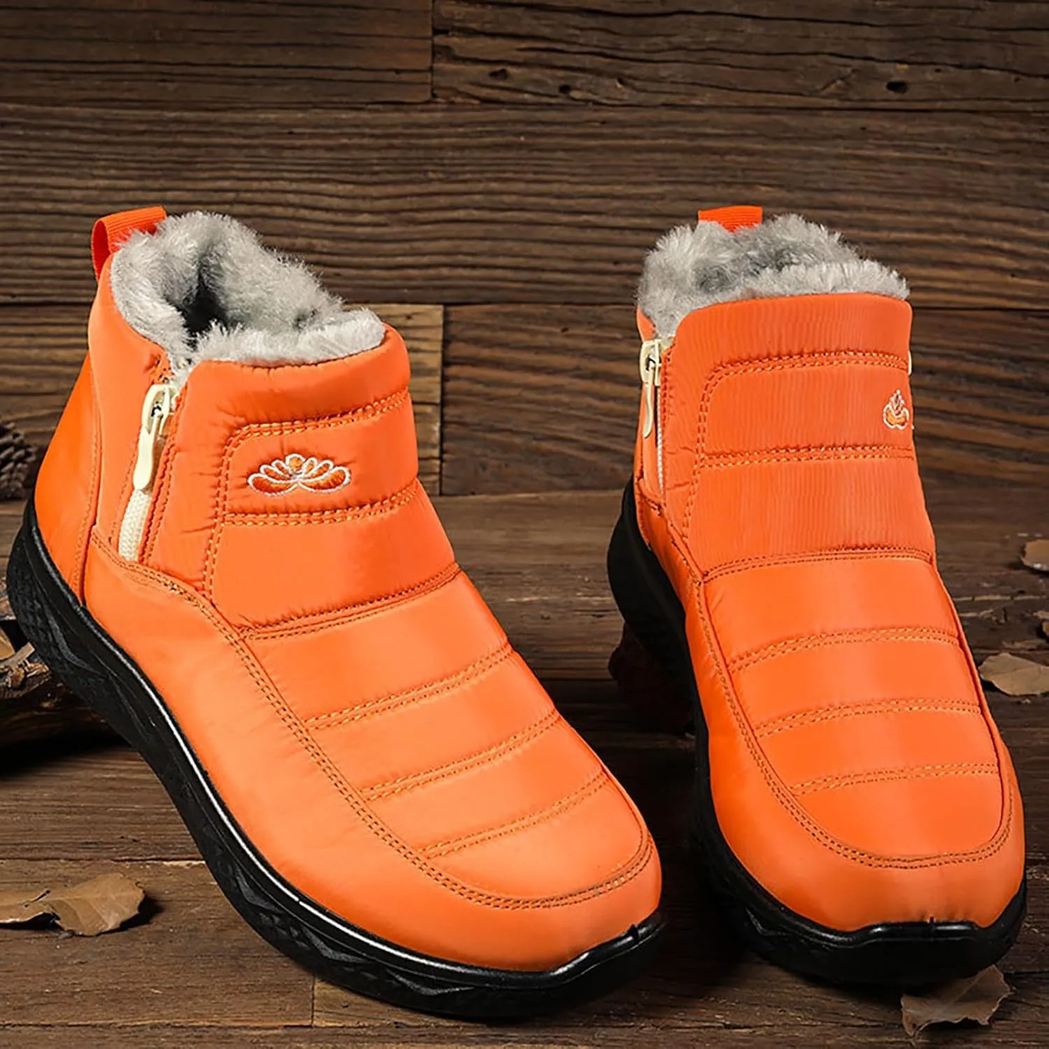 Womens Winter Snow Boots Women Ankle Booties Warm Fu𝐫 Lined 𝐖aterproof Insulated Slip On Outdoor Shoes