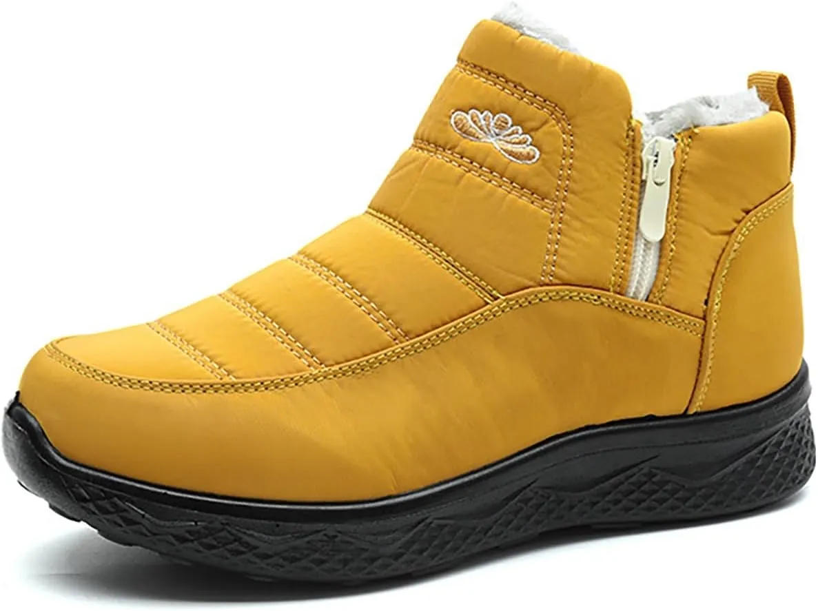 Womens Winter Snow Boots Women Ankle Booties Warm Fu𝐫 Lined 𝐖aterproof Insulated Slip On Outdoor Shoes