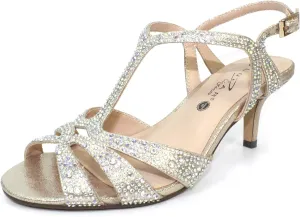 Womens/Ladies Francie Wide Sandals (8) (Gold)