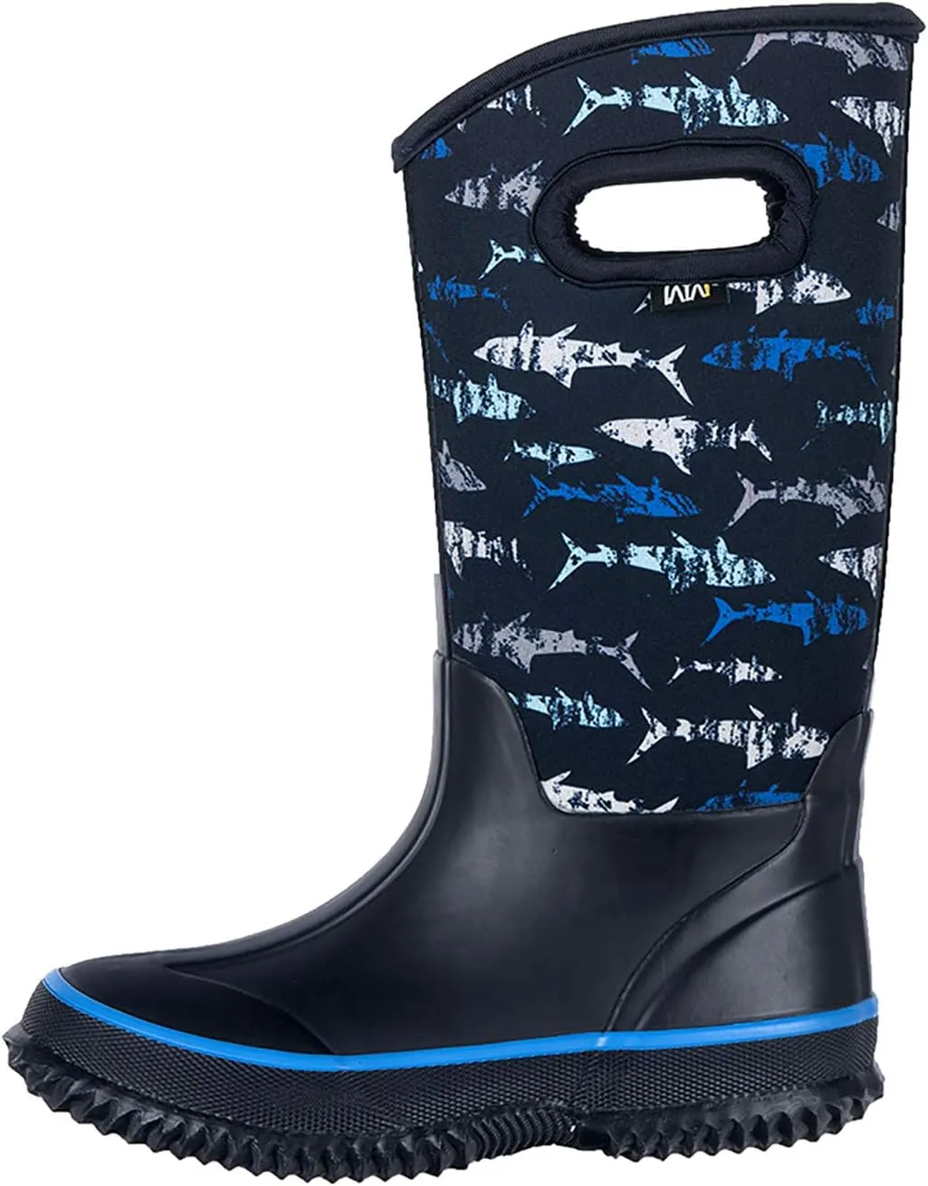 WTW Kids Rubber Rain Boots - Neoprene Insulated 100% Waterproof Mid Calf Mud Boots for Boys and Girls Winter Snow Boots