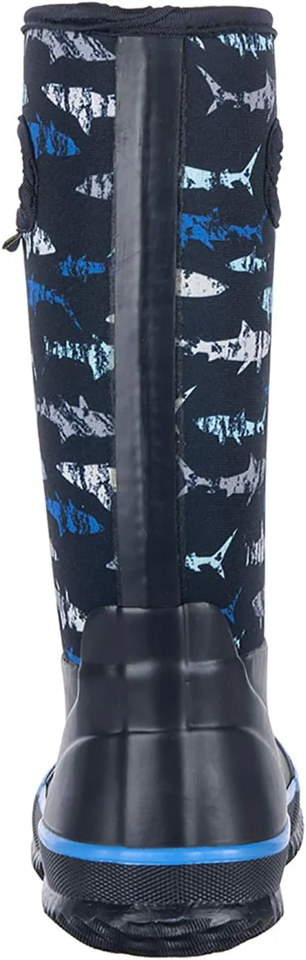 WTW Kids Rubber Rain Boots - Neoprene Insulated 100% Waterproof Mid Calf Mud Boots for Boys and Girls Winter Snow Boots