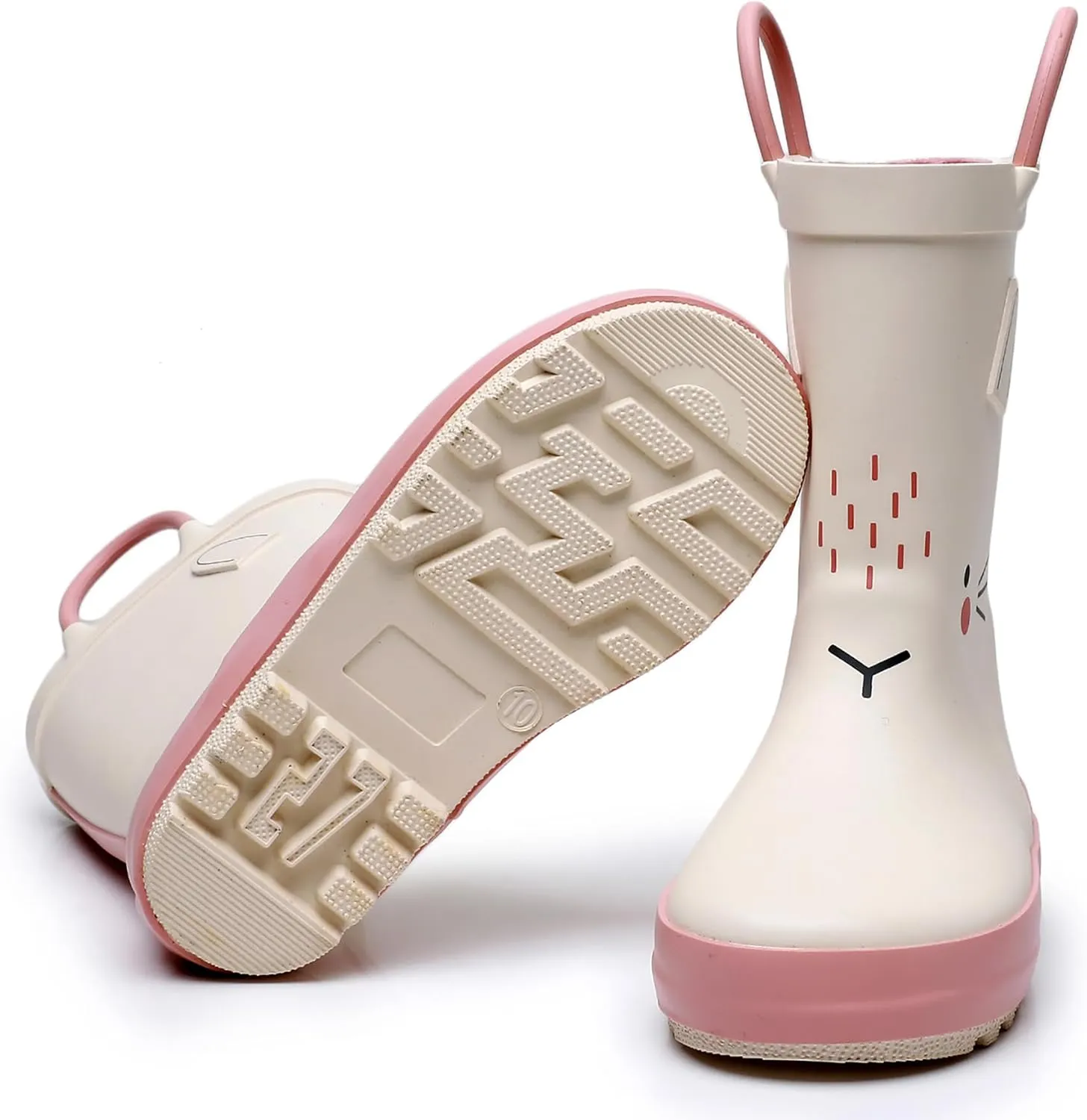 WTW Toddler and Kids Rain Boots Unisex-Child Waterproof Rubber Rain Boots with Easy-On Handles in Fun Patterns for Girls and Boys (Toddler/Little Kid/Big Kid)