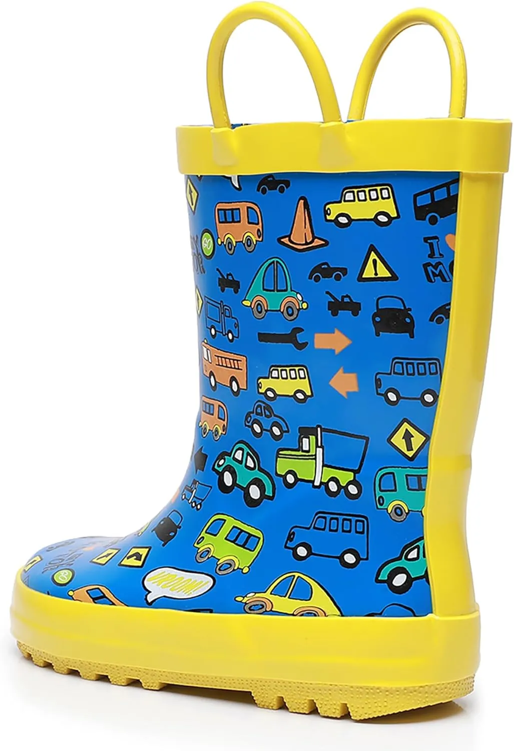 WTW Toddler and Kids Rain Boots Unisex-Child Waterproof Rubber Rain Boots with Easy-On Handles in Fun Patterns for Girls and Boys (Toddler/Little Kid/Big Kid)